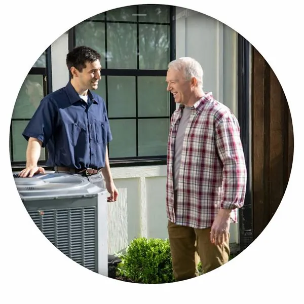 Technician with happy customer