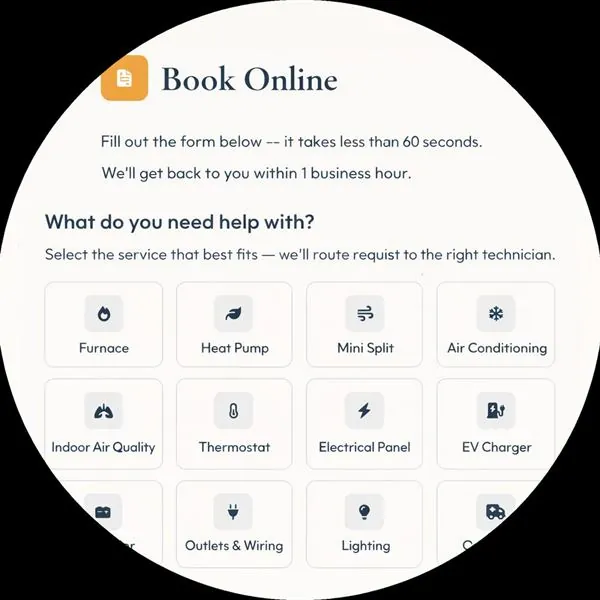Book online scheduling form